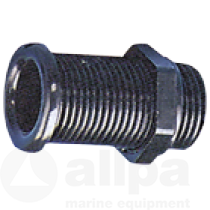 Kunststof Doorvoer (loospijp), Ø22mm, L=62mm, Zwart.