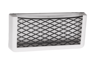 Kunststof Opbervak, Wit, met zwart elastisch net.