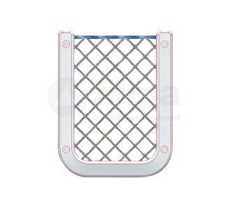 Kunststof Opbervak, Wit, met zwart elastisch net, afm. 126x98mm.