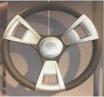 Stuur met geborsteld chrome.